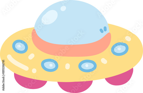 Colorful Cartoon UFO Spaceship Toy.