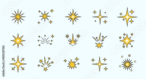 Sparkling Stars Collection: Festive Vector Icons