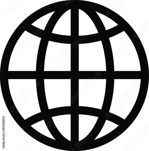 Globe icon, isolated on white background