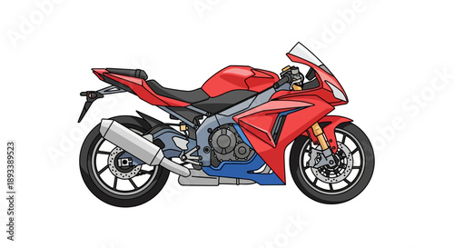 Racing Motorcycle Illustration Side View