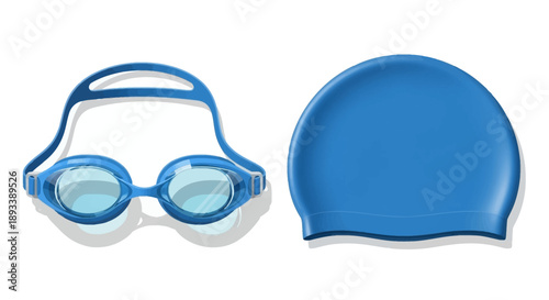 Swimming Goggles and Cap