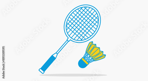 Racket hits shuttlecock in air