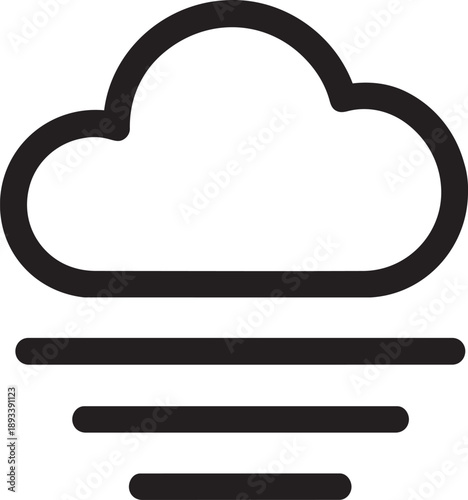 Fog mist and haze weather line icon vector illustration