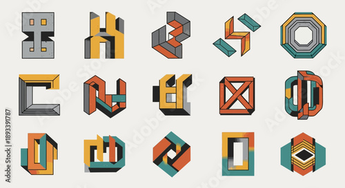 Abstract Geometric Shapes Collection, Modern Design