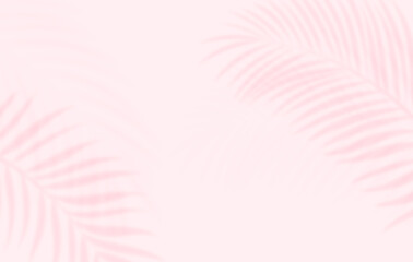 Soft pink background with subtle palm leaf shadows creating a calm tropical mood