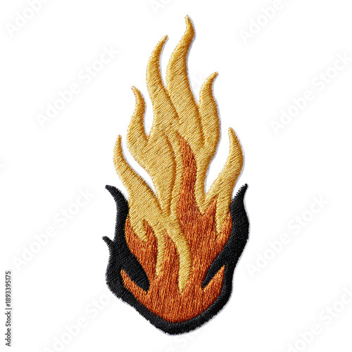 Embroidered flame patch (1)