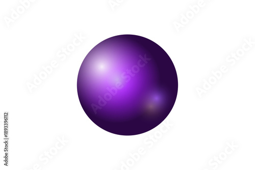 Glossy purple gradient sphere isolated on transparent background