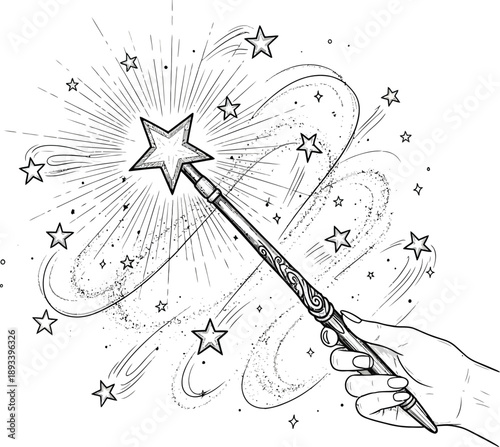 magical sparkle star wand