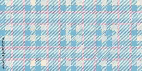 A light blue and pink checkered pattern with a textured sketched appearance