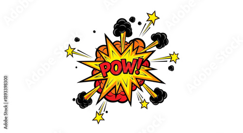 Comic explosion with POW! text effect