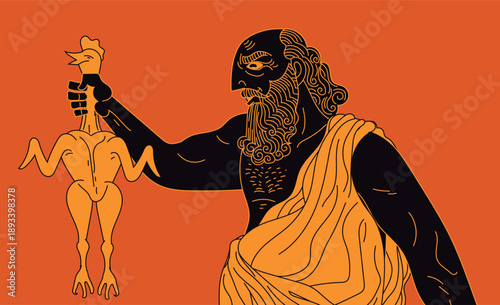 diogenes the greek philosopher with a plucked chicken