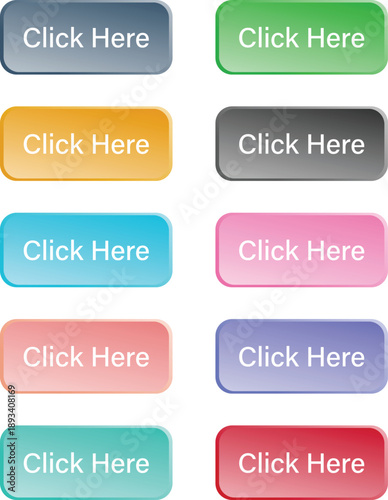Click here web button flat design template