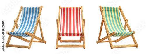 Three striped beach chairs