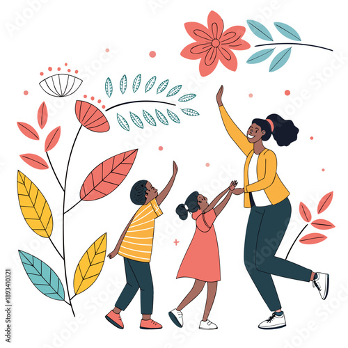 Spring People Abstract Shapes Illustration  White  (3) SVG Vector Design