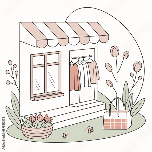 Spring Retail Calm Lifestyle Illustration  White B (2) SVG Vector Design