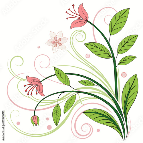 Spring Nature Renewal Abstract Illustration  White (2) SVG Vector Design