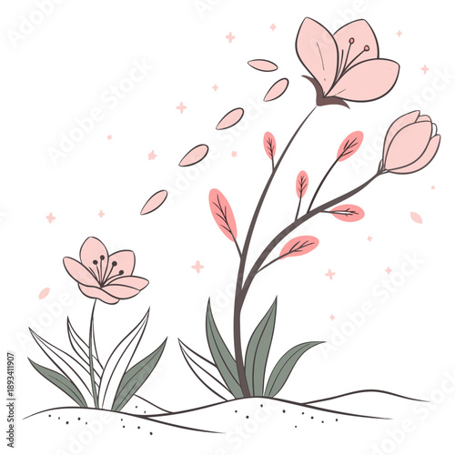 Spring Renewal Concept Illustration  Minimal Vecto SVG Vector Design
