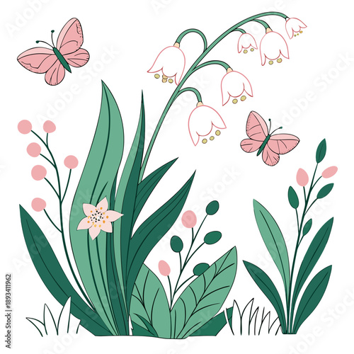 Spring Natural Beauty Illustration  Flat Vector  W SVG Vector Design