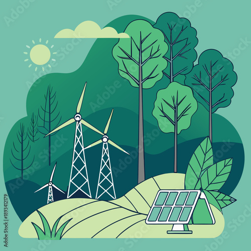 Sustainability Green Energy Concept Illustration (2) SVG Vector Design