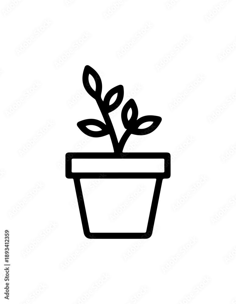 Fototapeta premium Potted Plant Icon Design