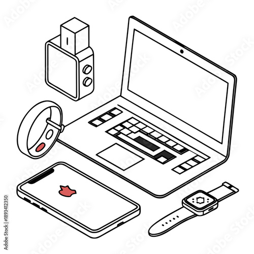 Tech Lifestyle Premium Vector Illustration  White  (2) SVG Vector Design