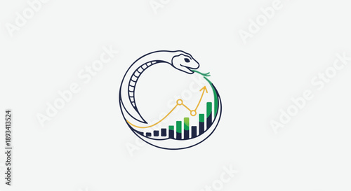 Snake eating graph with rising trend