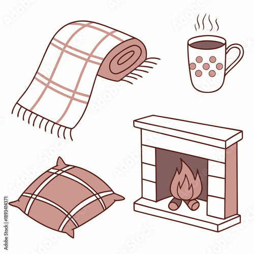 Winter Comfort Lifestyle Objects Illustration  Fla (2) SVG Vector Design