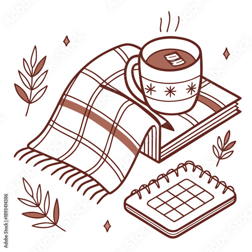 Winter Daily Routine Concept Illustration  Minimal SVG Vector Design