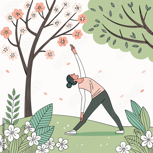Wellness Routine Spring Refresh Illustration (2) SVG Vector Design