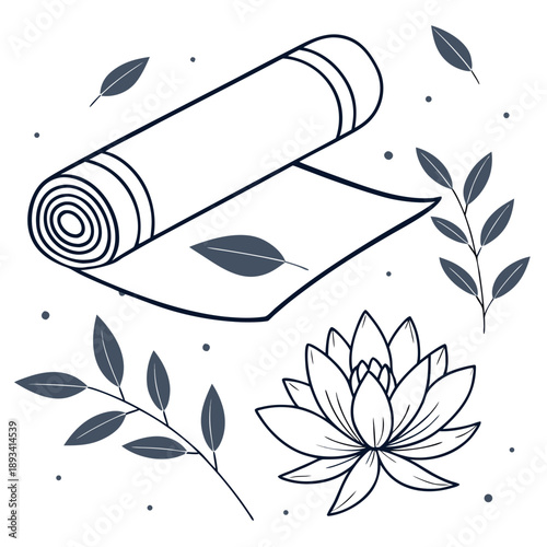 Wellness Focused Minimal Vector Composition  White SVG Vector Design