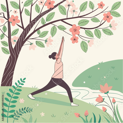 Wellness Routine Spring Refresh Illustration SVG Vector Design