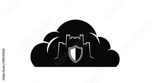 Cloud computing security shield icon