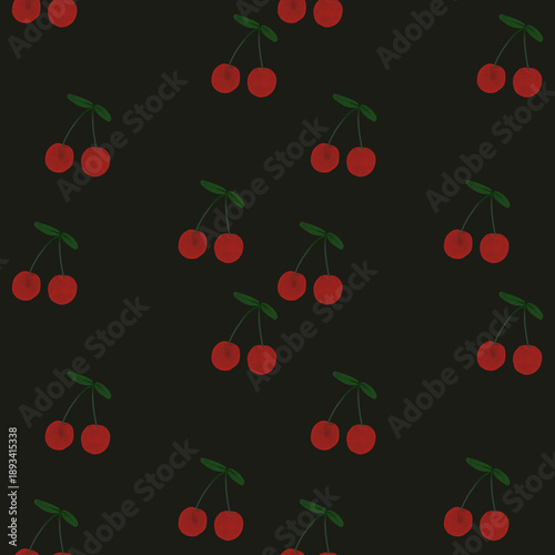 seamless pattern with cherries