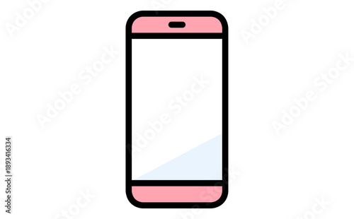 画面が空白のスマートフォン端末フレームでアプリ画面差し替え用モックアップベクターアイコン