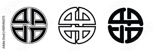 Celtic Shield Knot Illustration Vector, Ancient Symbol of Protection, Isolated on White Background, Concept of Heritage, Strength, and Security.