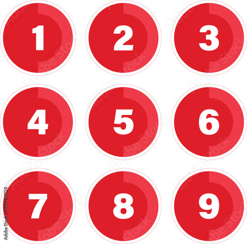Round Red color bullet icon collection