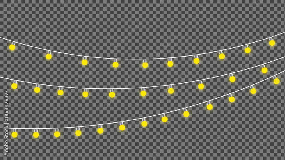 Αυτοκόλλητο Twinkling fairy lights glow in soft amber