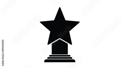 a black star icon on a pedestal simple design silhouette