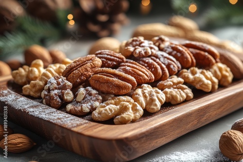 A pile of assorted nuts in a container.