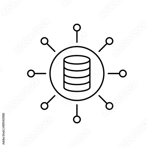 Simple Big Data network connection icon for social media, app, and web design. Vector illustration, Eps 10.