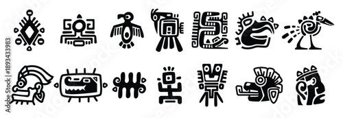 mayan symbols ancient civilization religious totem 