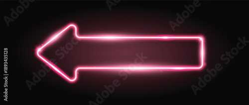 red neon arrow element pink glowing led direction sign