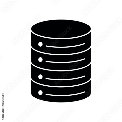 Simple Database storage cylinder icon for social media, app, and web design. Vector illustration, Eps 10