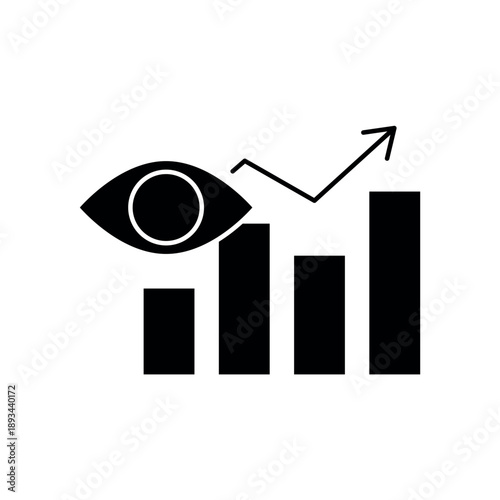 Simple Predictive Analytics eye and graph icon for social media, app, and web design. Vector illustration, Eps 10.