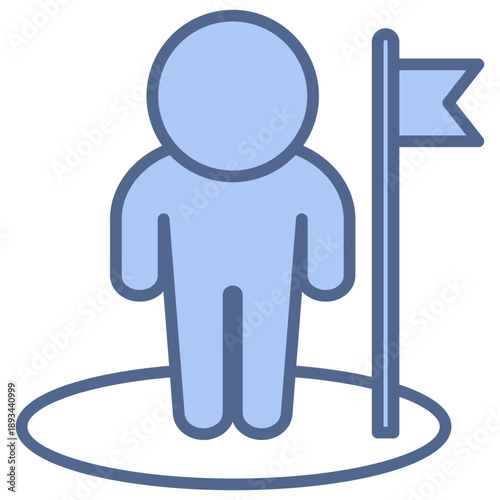 Картината върху платно you are here blue icon