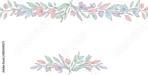 flower, frame, floral, leaf, border, nature, illustration, vector, pattern, design
