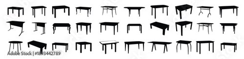 set of table isolated vector illustration