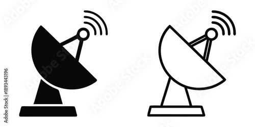 Satellite dish icon vector. antenna symbol. radar icon