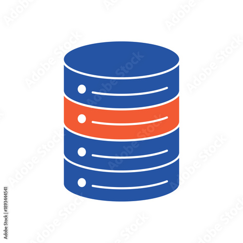 Simple Database storage cylinder icon for social media, app, and web design. Vector illustration, Eps 10