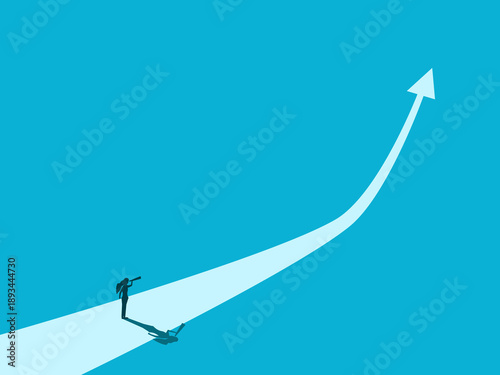 businesswoman looks towards future growth